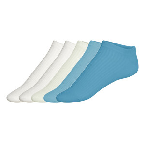 esmara 5 Paar sneakersokken (crème/blauw/grijs, 35-38)