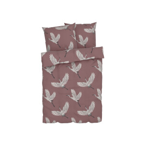 LIVARNO home Satijnen dekbedovertrek 240 x 220 cm (roze/vogel)