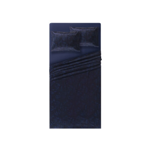 LIVARNO home Satijnen dekbedovertrekset 240 x 220 cm (Blauw/wit paisley)