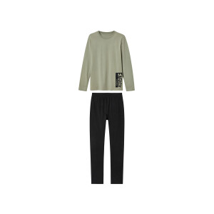 pepperts! Kinder pyjama (146/152, Khaki/zwart)