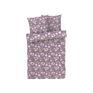 LIVARNO home Satijnen dekbedovertrek 240 x 220 cm (Bloemen/paars)