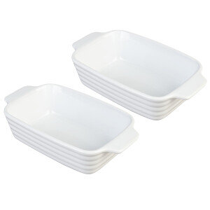 LIVARNO home Ovenschalen (2 kleine, witte ovenschalen)