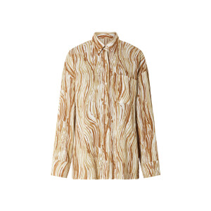 esmara Dames oversized blouse (44, Patroon wit/beige)
