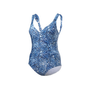 CRIVIT Dames badpak of bikini - plus size (Blauw/wit, 46)