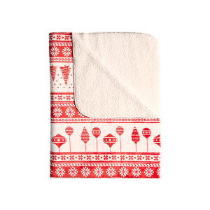 LIVARNO home Fleece plaid 140 x 180 cm (Rood/wit)