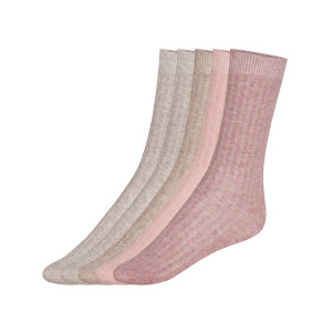 esmara 5 paar dames sokken (39-42, beige/roze)