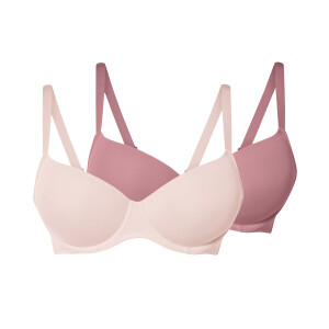esmara 2 dames BH&apos;s (Donkerroze/roze, 95C)