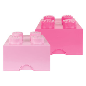 LEGO 2 opbergboxen (Lichtroze/felroze)