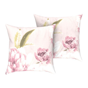 LIVARNO home 2 kussenhoezen 60 x 50 cm (Bloemen/roze)
