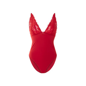 esmara Dames kanten body (S (36/38), Rood)