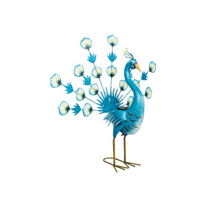 LIVARNO home Solar LED-decoratievogel (Pauw/blauw)