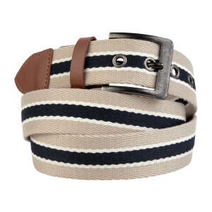 LIVERGY Canvas riem (Zwart/wit/grijs, 125)