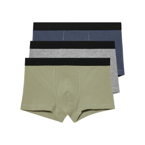 pepperts! 3 jongens boxers (134/140, marineblauw/groen/grijs)