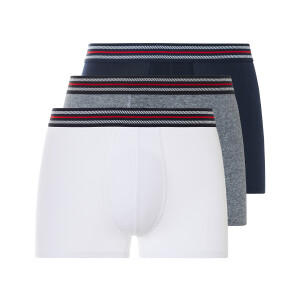 LIVERGY 3 heren boxers (Marine/lichtblauw/wit, XL)