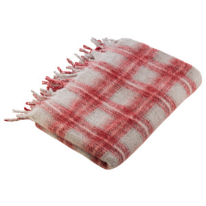 LIVARNO home Plaid 130 x 170 cm (geruit rood)