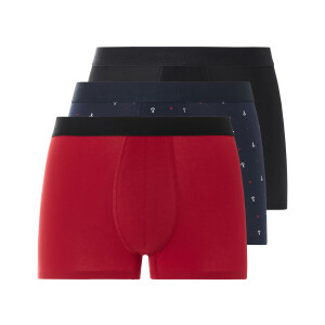 LIVERGY 3 heren boxers (Zwart/donkerblauw/rood, M)