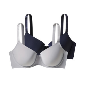esmara Set van 2 dames-BH&apos;s - Plus size (Donkerblauw/grijs, 95C)