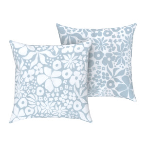 LIVARNO home 2 kussenhoezen 60 x 50 cm (Bloemen/blauw)