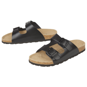 esmara Leren dames slippers (Zwart, 37)