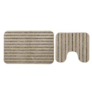 LIVARNO home Bad- en WC-mattenset (beige met WC-uitsparing)