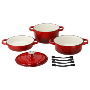 SILVERCREST Gietijzeren pannenset (Rood)