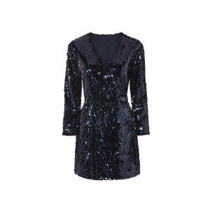 esmara Dames jurk met pailletten (M (40/42), Marineblauw)