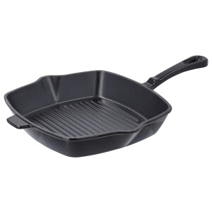 SILVERCREST Gietijzeren grillpan 24 cm (Zwart)