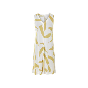 esmara Dames jurk van linnenmix (patroon/wit, XS (32/34))