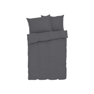 LIVARNO home Muslin beddengoed, met 2 kussenslopen (Grijs)