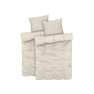 LIVARNO home 2 Satijnen dekbedovertrekken 140 x 200 cm (Beige)