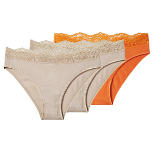 esmara 3 Dames onderbroeken (oranje/beige, XS (32/34))