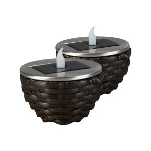 LIVARNO home Solar LED-lamp (Set van 2, donkerbruin)