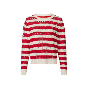 esmara Dames pullover (L (44/46), Rood gestreept)