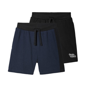 pepperts! 2 kinderen sweatshorts (134/140, Zwart/donkerblauw)