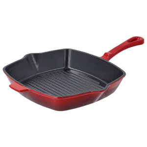 SILVERCREST Gietijzeren grillpan 24 cm (Rood)