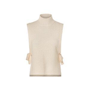 esmara Dames gebreid vest van zachte ribkwaliteit (M (40/42), Beige)