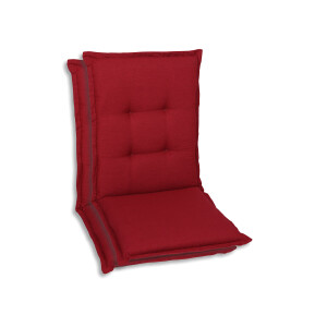 GO-DE Textil Tuinkussen (Stoelkussens voor stoelen met een normale rugleuning, Kersenrood)