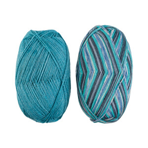 crelando Wollen breigaren (jeans/turquoise)