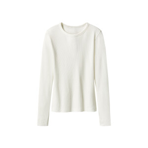 esmara Geribd dames shirt met lange mouwen (Wit, M (40/42))