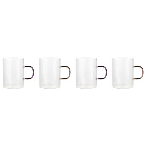 LIVARNO home Glazenset of theepot (cappucinomok, set van 4)