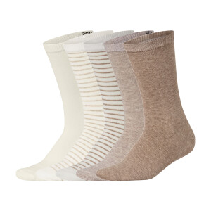 esmara 5 Paar sokken (crème/strepen/beige/licht beige, 35-38)