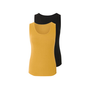 esmara 2 dames tops (Zwart/geel, M (40/42))