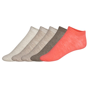 esmara 5 paar dames enkelsokken (beige/koraal, 35-38)