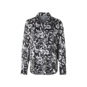 esmara Dames satijnen blouse (40, Zwart/wit)