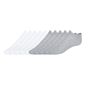 esmara 10 paar sneakersokken (Wit/grijs, 39-42)
