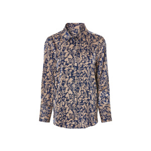 esmara Satijnen dames blouse (42, blauw/brons)