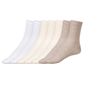 esmara 7 paar dames sokken (35-38, wit/beige)