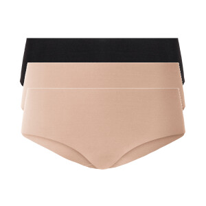 esmara 3 dames hipsters (S (36/38), Zwart/beige)