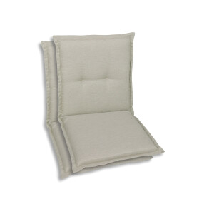 GO-DE Textil Tuinkussen (Stoelkussens voor stoelen met een lage rugleuning, Beige)