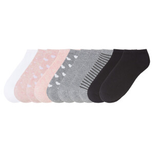 pepperts! 10 paar kinder sokken (roze/grijs/wit/zwart, 35-38)